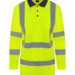 Pro RTX High Visibility Long Sleeve Polo Shirt - Yellow/Navy, 5XL