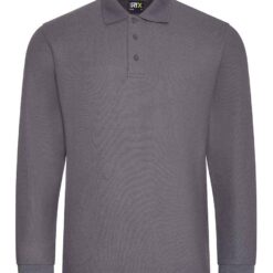 Pro RTX Pro Long Sleeve Piqué Polo Shirt - Solid Grey, 4XL