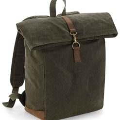 Quadra Heritage Waxed Canvas Backpack - Olive Green