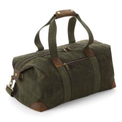 Quadra Heritage Waxed Canvas Holdall - Olive Green