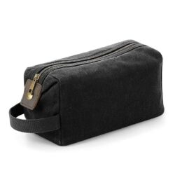 Quadra Heritage Waxed Canvas Wash Bag - Black