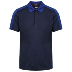 Regatta Contrast Quick Wicking Piqué Polo Shirt - Navy/New Royal Blue, 4XL
