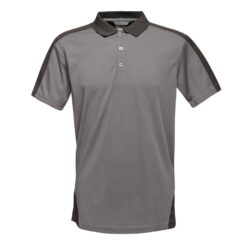 Regatta Contrast Quick Wicking Piqué Polo Shirt - Seal Grey/Black, 4XL