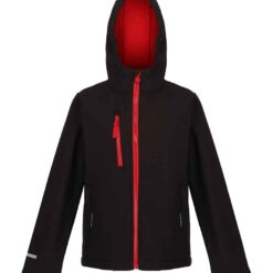 Regatta Kids Ablaze Three Layer Soft Shell Jacket - Black/Classic Red, 34