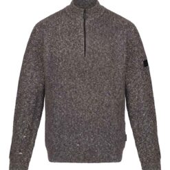 Regatta Solomon Zip Neck Pullover - Dark Grey Marl, 3XL