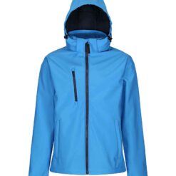 Regatta Venturer Three Layer Hooded Soft Shell Jacket - French Blue/Navy, 3XL