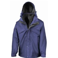 Result 3-in-1 Waterproof Zip and Clip Fleece Lined Jacket - Royal Blue/Black, XXL