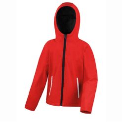 Result Core Kids TX Performance Hooded Soft Shell Jacket - Red/Black, 13-14