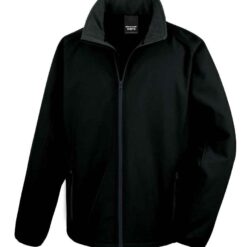 Result Core Printable Soft Shell Jacket - Black/Black, 4XL