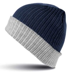 Result Double Layer Knitted Hat - Navy/Grey