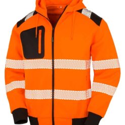 Result Genuine Recycled Safety Zip Hoodie - Fluorescent Orange, 4XL