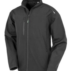 Result Genuine Recycled Three Layer Printable Soft Shell Jacket - Black, 4XL