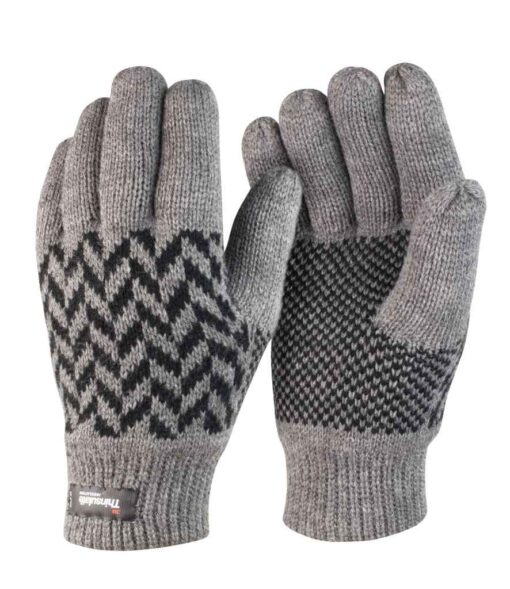 Result Pattern Thinsulate™ Gloves - Grey/Black, L/XL