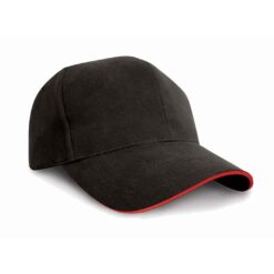 Result Pro-Style Heavy Brushed Cotton Cap - Black/Red