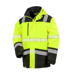 Result Safe-Guard Extreme Tech Printable Soft Shell Safety Jacket - Fluorescent Yellow/Black, 4XL