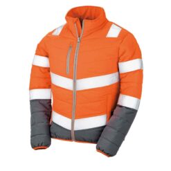 Result Safe-Guard Ladies Soft Safety Jacket - Fluorescent Orange/Grey, XL