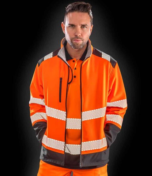 (product) Result Safe-Guard Printable Ripstop Safety Soft Shell Jacket