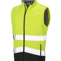 Result Safe-Guard Printable Safety Soft Shell Gilet - Fluorescent Yellow/Black, 4XL
