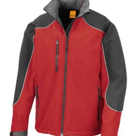 Result Work-Guard Hooded Soft Shell Jacket - Red/Black, 3XL