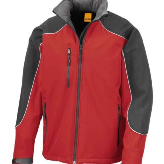 Result Work-Guard Hooded Soft Shell Jacket - Red/Black, 3XL