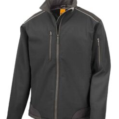 Result Work-Guard Ripstop Soft Shell Jacket - Black/Black, 4XL