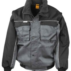 Result Work-Guard Zip Sleeve Heavy Duty Jacket - Grey/Black, 3XL