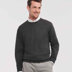 Russell Collection Cotton Acrylic Crew Neck Sweater