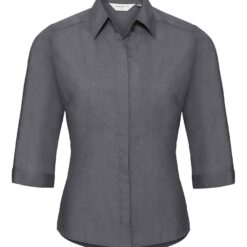 Russell Collection Ladies 3/4 Sleeve Fitted Poplin Shirt
