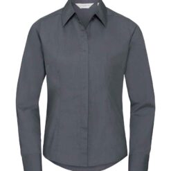 Russell Collection Ladies Long Sleeve Fitted Poplin Shirt
