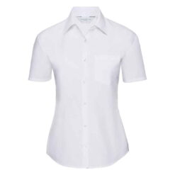 Russell Collection Ladies Short Sleeve Easy Care Poplin Shirt