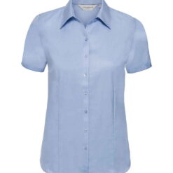 Russell Collection Ladies Short Sleeve Herringbone Shirt