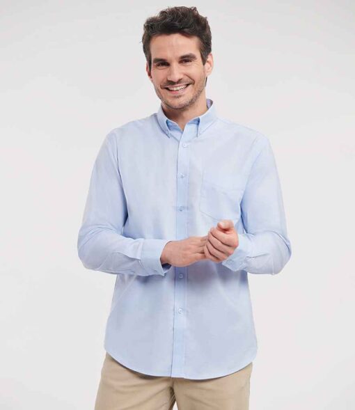 Russell Collection Tailored Long Sleeve Oxford Shirt