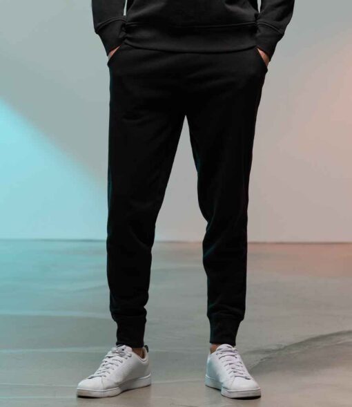 Men Slim Cuffed Jog Pants in Black