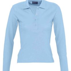 SOL'S Ladies Podium Long Sleeve Cotton Piqué Polo Shirt