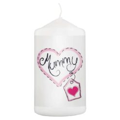 Mummy Heart Stitch Pillar Candle