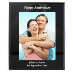 Personalised 5x7 Black Glass Photo Frame