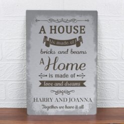 Personalised 'A House Is Made Of' Metal Sign