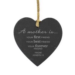 Personalised 'A Mother Is' Slate Heart Decoration