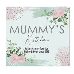 Personalised Abstract Rose Glass Chopping Board / Worktop Saver