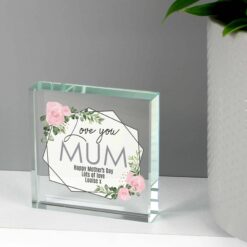 Personalised Abstract Rose Large Crystal Token