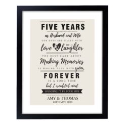 Personalised Anniversary Black Framed Print