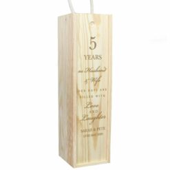 Personalised Anniversary Wooden Wine Bottle Box