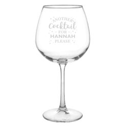 Personalised Another Cocktail Balloon Glass