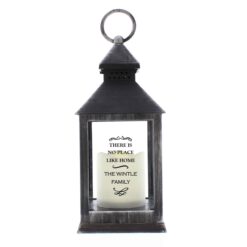 Personalised Antique Scroll Rustic Black Lantern
