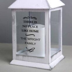 Personalised Antique Scroll White Lantern