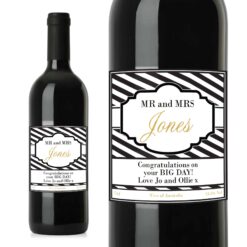 Personalised Art Deco Striped Red Wine