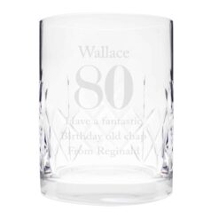 Personalised Big Age Cut Crystal Whisky Tumbler