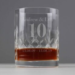 Personalised Big Age Cut Crystal Whisky Tumbler