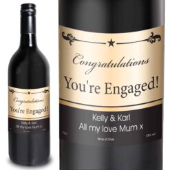 Personalised Black Border Red Wine