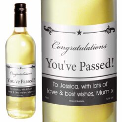 Personalised Black Border White Wine